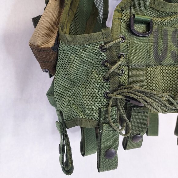 US Army Load Bearing Vest LBV Woodland Camo Tactical Harness Adjustable NEW - Picture 8 of 15